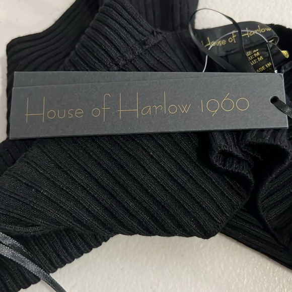 NWT House of Harlow 1960 Women's Rib Knit Bralette Black Top size M - Picture 5 of 7